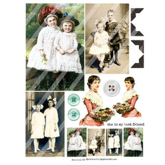 vintage collage sheets ancestors 135