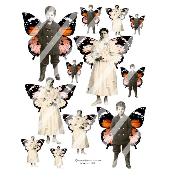 More Butterfly Peeps Ancestors 208 Collage Sheet