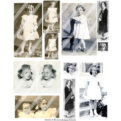 vintage photo collage sheets