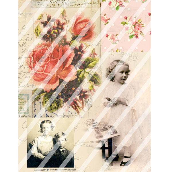 vintage rose collage sheets