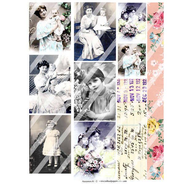 old photos and victorian women collage sheets