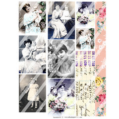 old photos and victorian women collage sheets