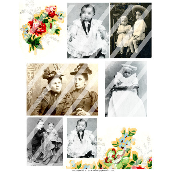 vintage photos collage sheets