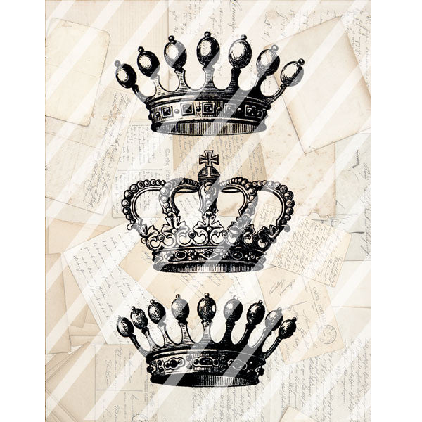 Antique Style Paper Print Crowns