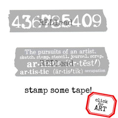 Cling Mount Numbers Washi Tape Rubber Stamp