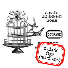 Brave Little Birds Rubber Stamp