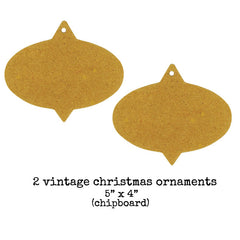 2 Chipboard Vintage Christmas Ornaments