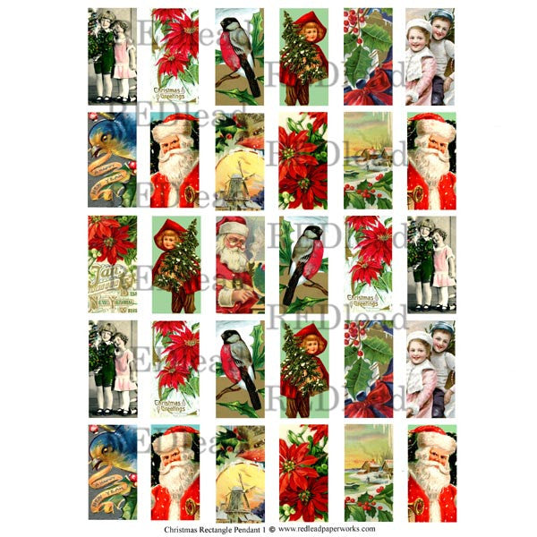 Christmas Rectangle Pendant Collage Sheet 79