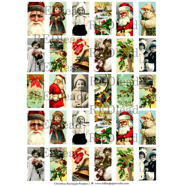 Christmas Rectangle Pendant Collage Sheet 80