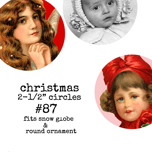 Christmas Collage Sheet 87 - 2-1/2" Circles