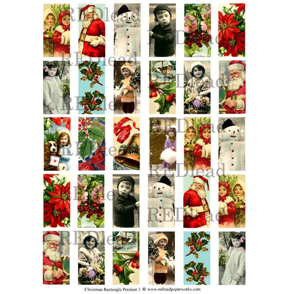 Christmas Pendant Rectangle Collage Sheet 81