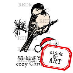 Wishing You a Cozy Christmas Rubber Stamp