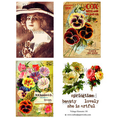 Collage Sheet Vintage Elements 158