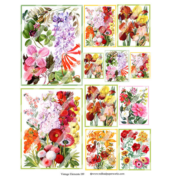 Vintage Elements 189 Flower Collage Sheet