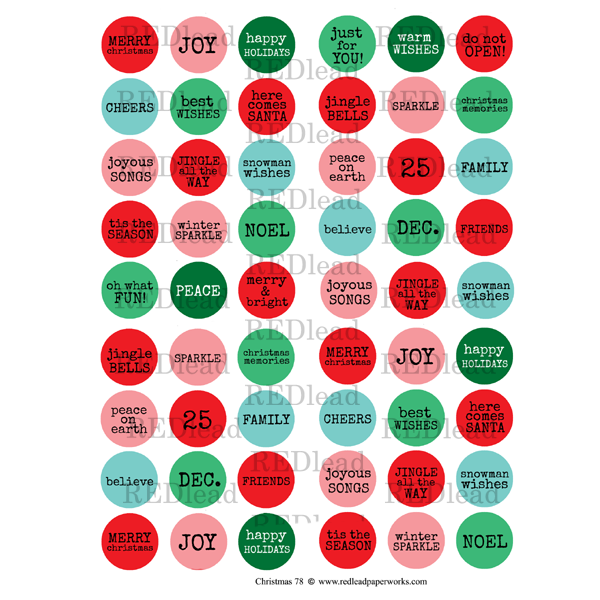Christmas Collage Sheet 78  Word Circles
