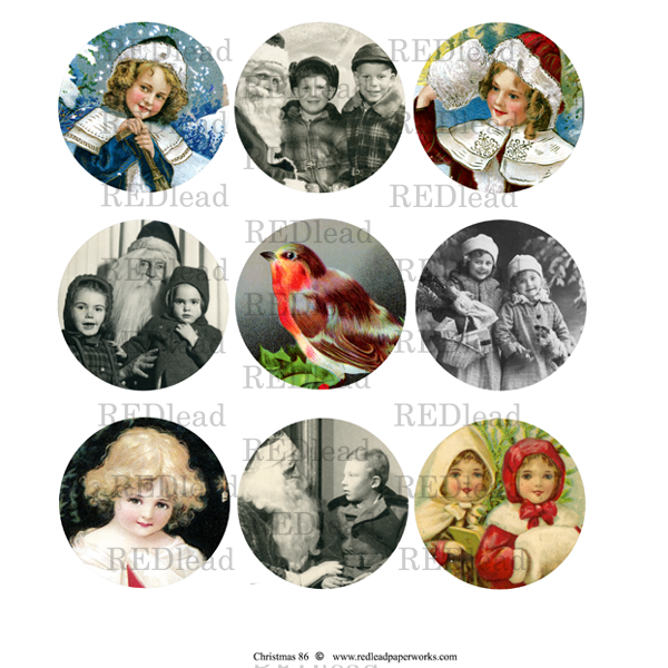 Christmas Circles Collage Sheet 86