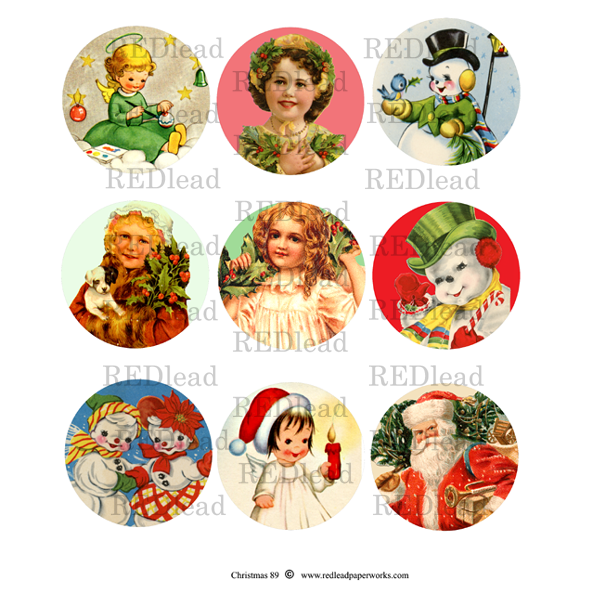 Christmas Collage Sheet 89 Circles