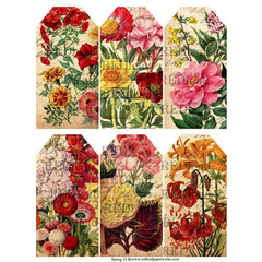Collage Sheet Spring 35 Floral Tags