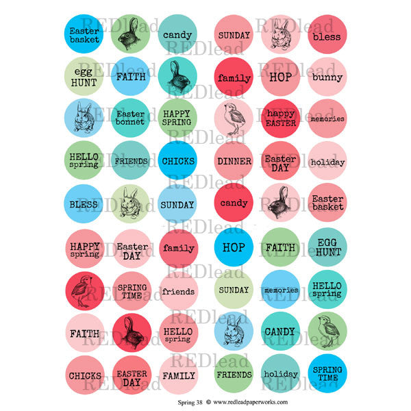 Word Circles Spring Collage Sheet 38