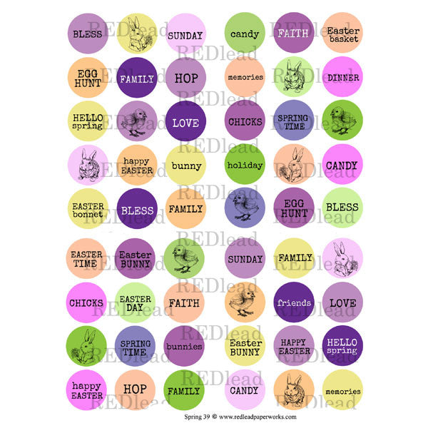 Word Circles Spring and Easter Collage Sheet 39