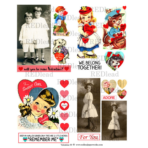 Valentine 59 Collage Sheet
