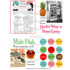 Collage Sheet Vintage Elements 148 - Favorite Recipes