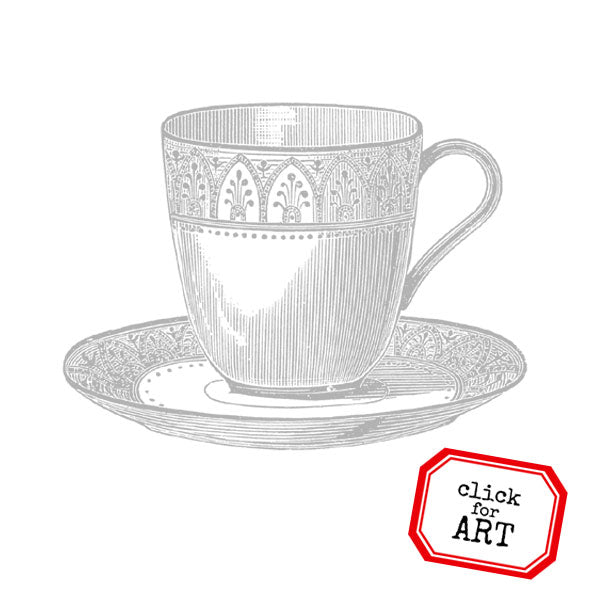 A Cozy Tea Cup Rubber Stamp