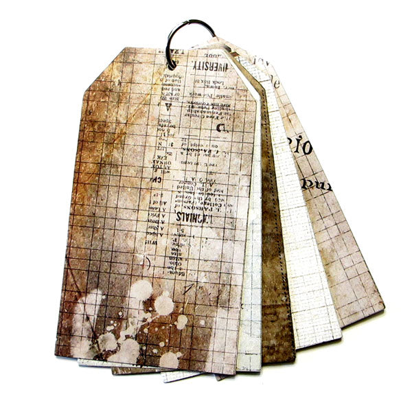 6 Grungy Card Stock Paper Tags