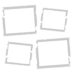 Grungy Postage Stamp Frames Stencil 6 x 6