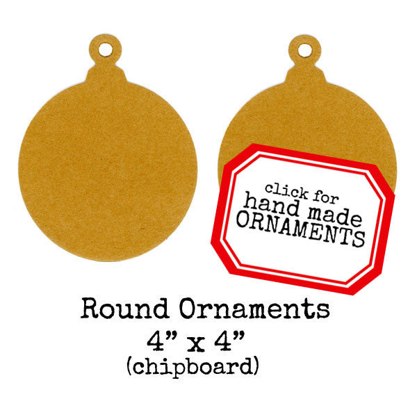 2 Christmas Chipboard Round Ornaments