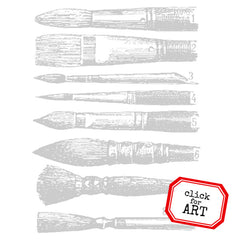 Art Brushes Rubber Stamp