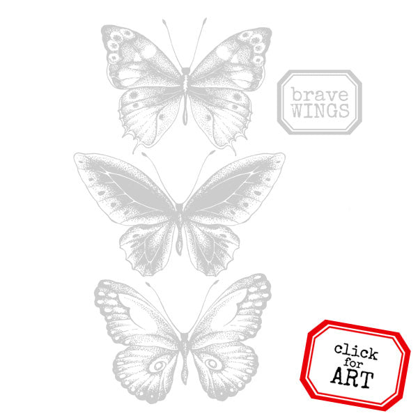 Brave Wings Butterfly Rubber Stamp