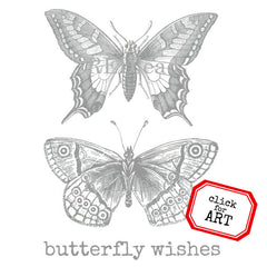 Butterfly Wishes Rubber Stamp