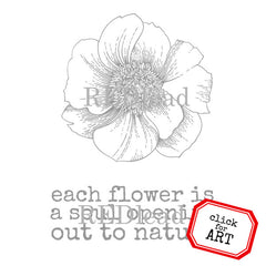 Each Flower is a Soul Opening Out to Nature Rubber Stamp