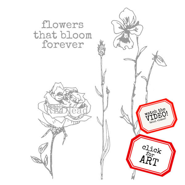 Flowers That Bloom Forever Rubber Stamp