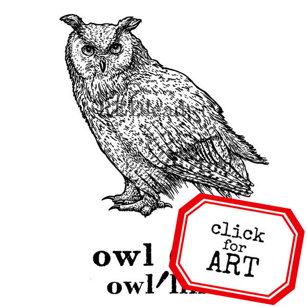 owl rubber stamp