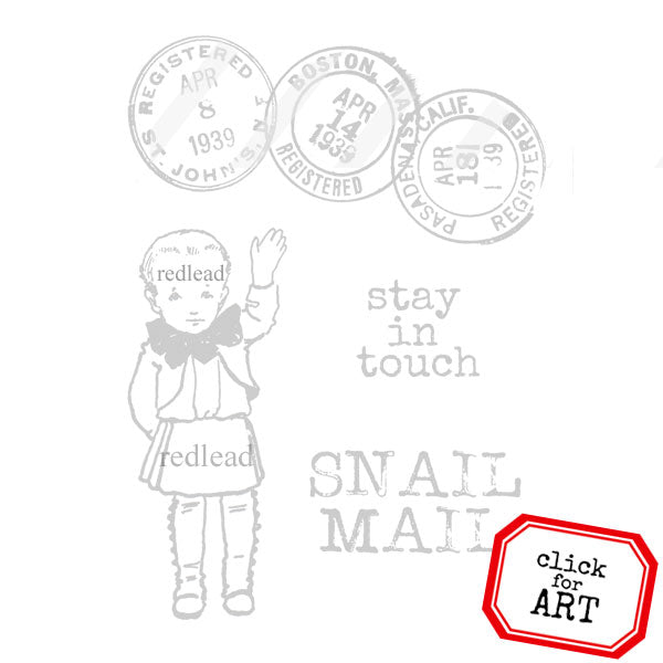 Snail Mail Mail Art Rubber Stamp
