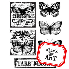 butterfly cling mount red rubber stamps