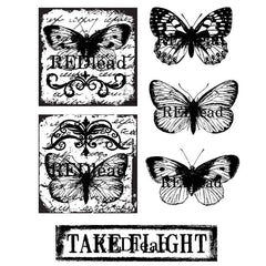 cling mount butterfly rubber stamps