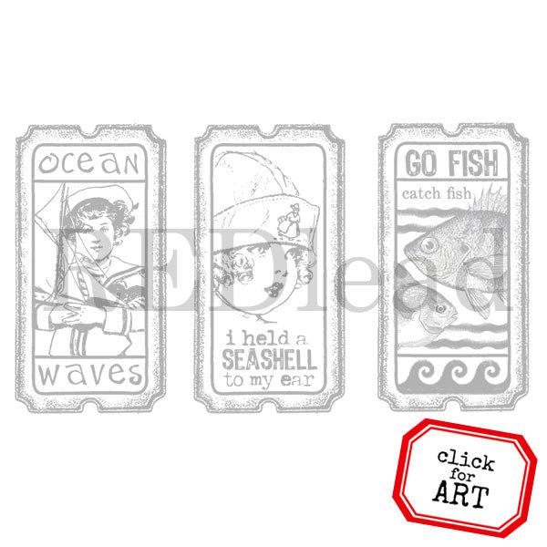 I Held a Seashell to My Ear Tickets Rubber Stamp