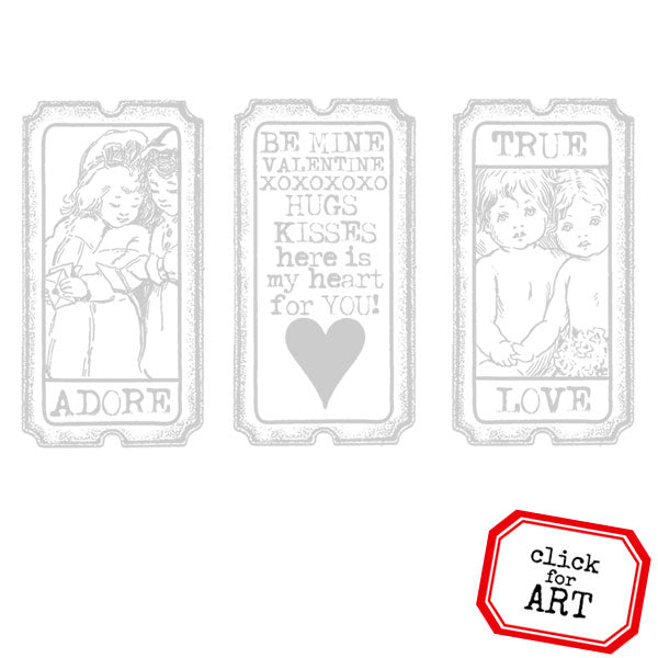 True Love Valentine Tickets Rubber Stamp