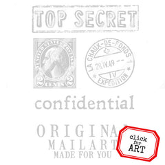 Top Secret Mail Art Rubber Stamp