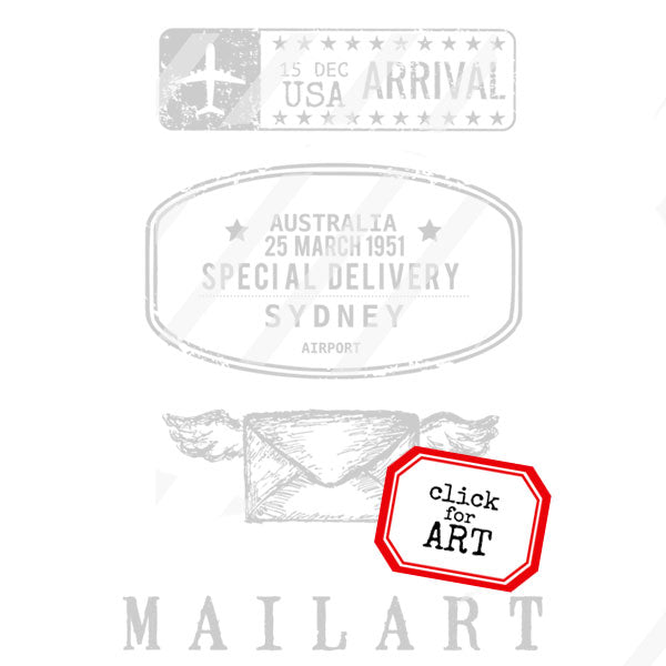 USA Arrival Post Mark Mail Art Rubber Stamps