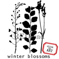 Winter Blossoms Rubber Stamp