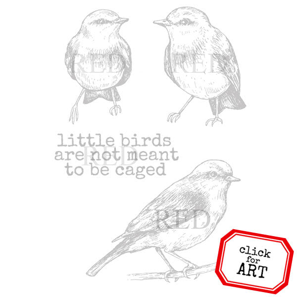 Three Little Birds Rubber Stamp