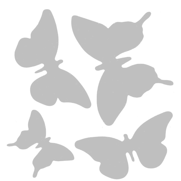 Four Butterflies Art Stencil 6 x 6