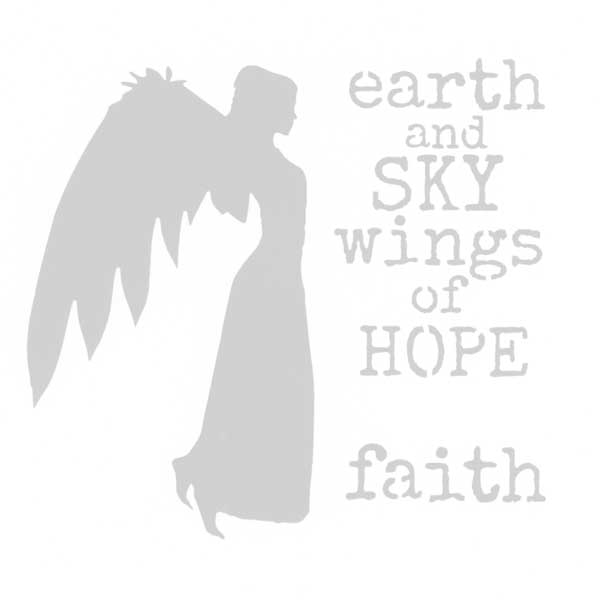 Earth and Sky Angel Stencil 6 x 6