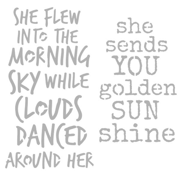 She Flew Into the Morning Sky Art Stencil 6 x 6