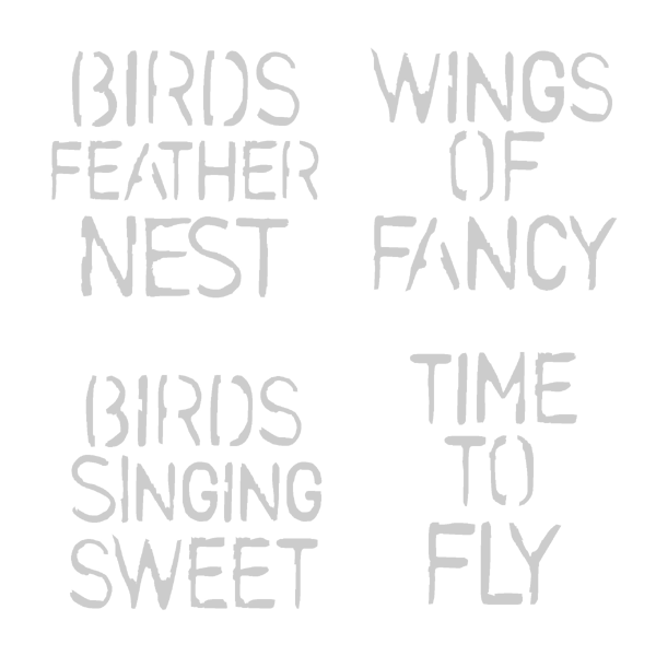 Birds Feather Nest Stencil 6 x 6