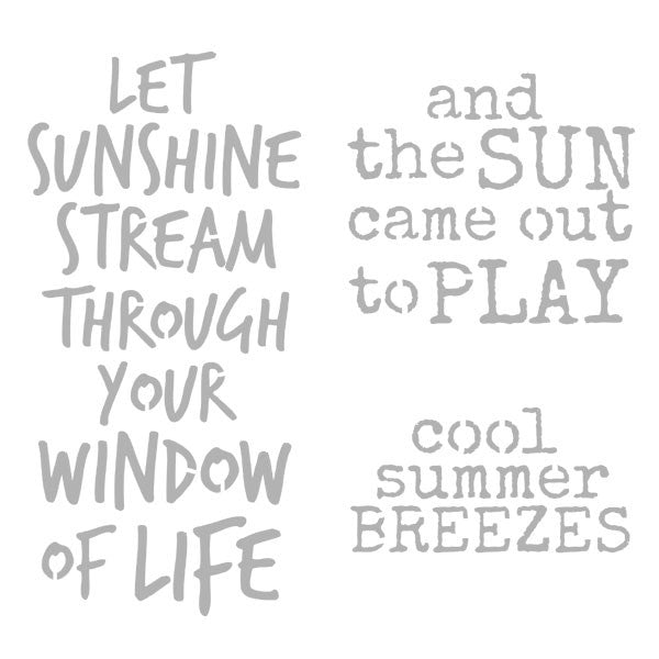 Let The Sunshine Stream Through 6" x 6" Art Stencil